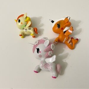Lot of 3 Tokidoki Hanako Unicorno Margherita Daisy Mermicorno Marea